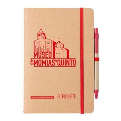 Libreta con bolígrafo personalizada, cartón reciclado | Merchandising creativo Zaragoza